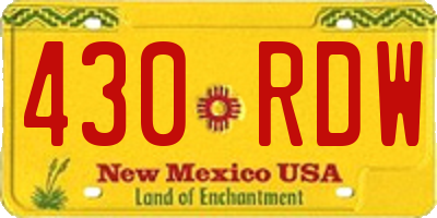 NM license plate 430RDW