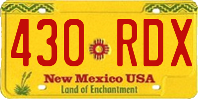 NM license plate 430RDX