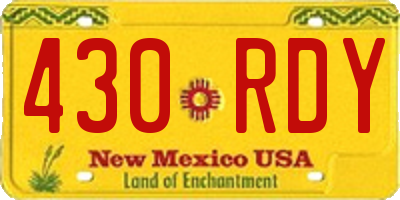 NM license plate 430RDY
