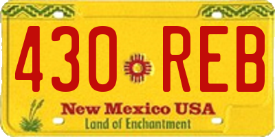 NM license plate 430REB
