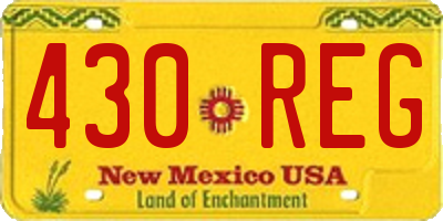 NM license plate 430REG