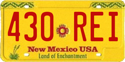 NM license plate 430REI