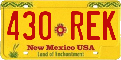NM license plate 430REK