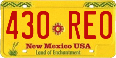NM license plate 430REO
