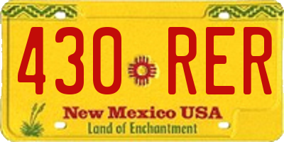 NM license plate 430RER