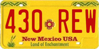 NM license plate 430REW