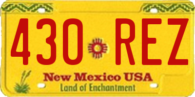 NM license plate 430REZ