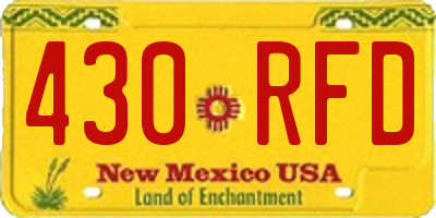 NM license plate 430RFD