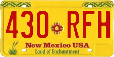 NM license plate 430RFH