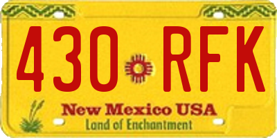 NM license plate 430RFK