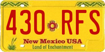 NM license plate 430RFS