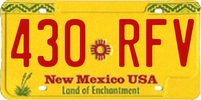 NM license plate 430RFV
