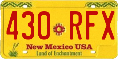 NM license plate 430RFX