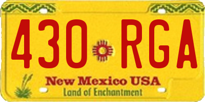 NM license plate 430RGA