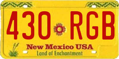 NM license plate 430RGB