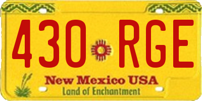 NM license plate 430RGE