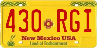 NM license plate 430RGI
