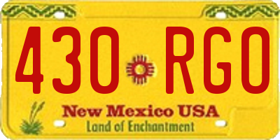 NM license plate 430RGO