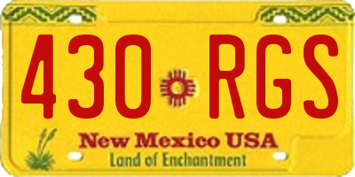 NM license plate 430RGS