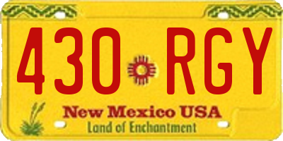 NM license plate 430RGY