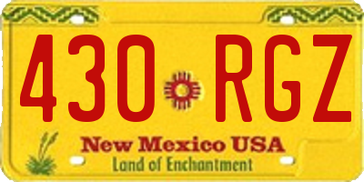 NM license plate 430RGZ