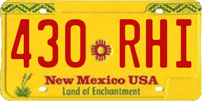NM license plate 430RHI