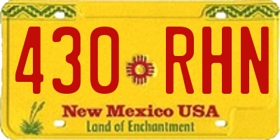 NM license plate 430RHN