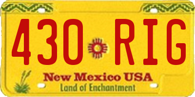 NM license plate 430RIG