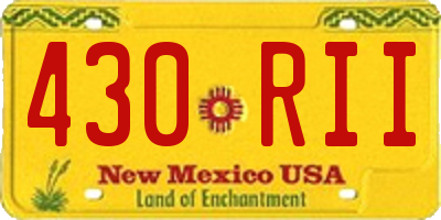 NM license plate 430RII