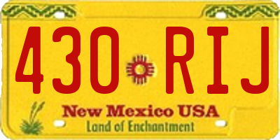 NM license plate 430RIJ