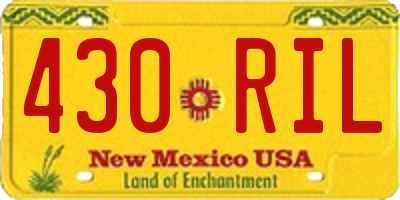 NM license plate 430RIL