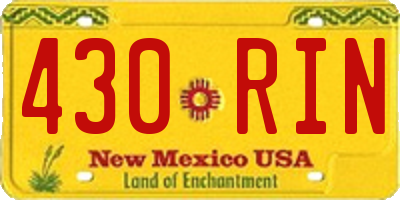 NM license plate 430RIN