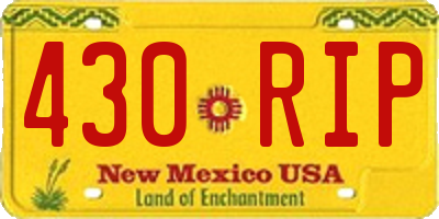 NM license plate 430RIP