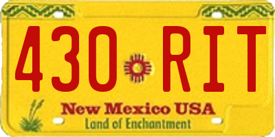 NM license plate 430RIT