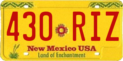 NM license plate 430RIZ
