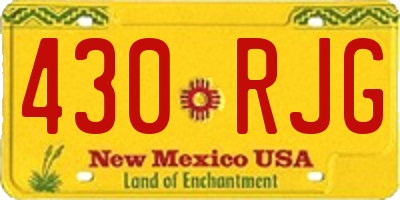 NM license plate 430RJG