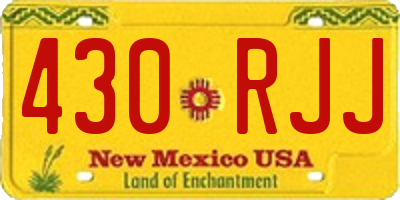NM license plate 430RJJ