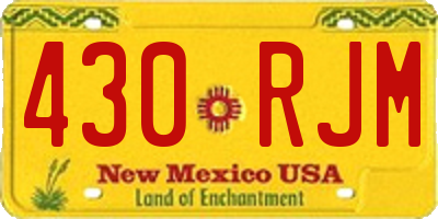 NM license plate 430RJM