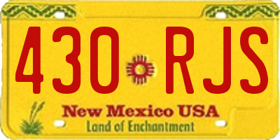 NM license plate 430RJS