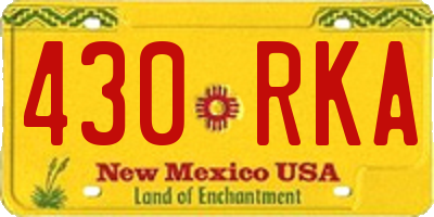 NM license plate 430RKA