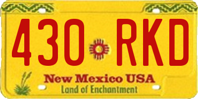 NM license plate 430RKD