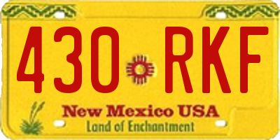 NM license plate 430RKF