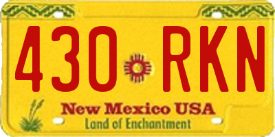 NM license plate 430RKN