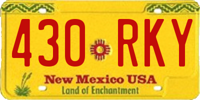 NM license plate 430RKY