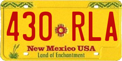 NM license plate 430RLA