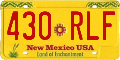 NM license plate 430RLF