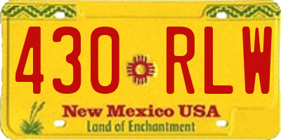 NM license plate 430RLW