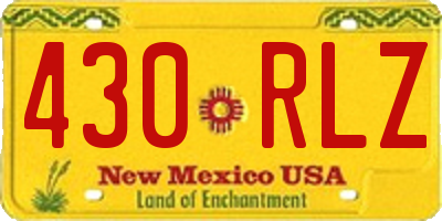 NM license plate 430RLZ
