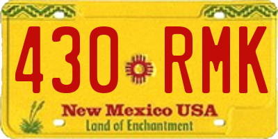 NM license plate 430RMK