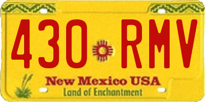 NM license plate 430RMV